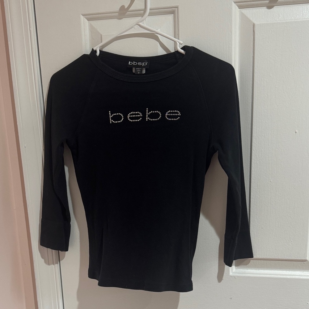 Bebe Black Long Sleeve Kids Tee